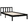 vidaXL Cadre de lit sans matelas noir 100x200 cm bois massif de pin