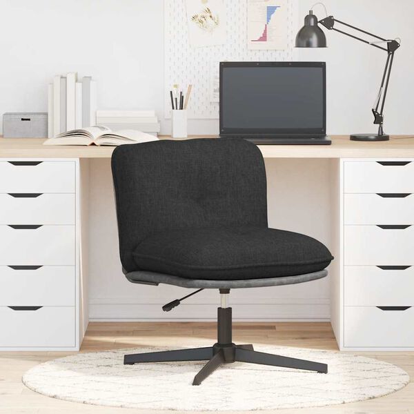 vidaXL Chaise pivotante de bureau Noir Tissu