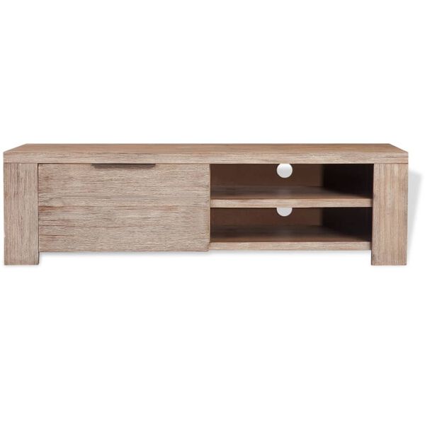 vidaXL Meuble TV bois d'acacia massif bross&eacute; 140x38x40 cm