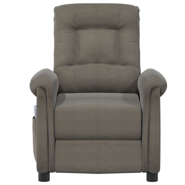 vidaXL Fauteuil de massage Gris fonc&eacute; Tissu microfibre