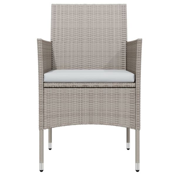 vidaXL Ensemble &agrave; manger de jardin avec coussins 3 pcs Beige et noir