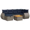 vidaXL Salon de jardin avec coussins 7 pcs gris r&eacute;sine tress&eacute;e