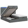vidaXL Lit coffre avec matelas et LED Gris fonc&eacute; 180 x 200 cm Tissu