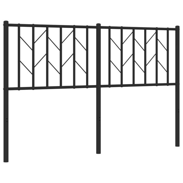 vidaXL T&ecirc;te de lit de remplacement m&eacute;tal noir 135 cm