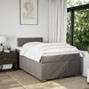 vidaXL Sommier &agrave; lattes de lit avec matelas taupe 120x190 cm tissu