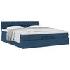 VidaXL Cadre de lit ottoman avec matelas bleu 200x200 cm tissu