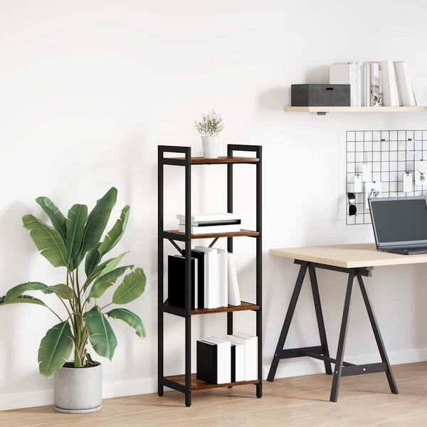 vidaXL &Eacute;tag&egrave;re Ch&ecirc;ne fum&eacute; 40 x 30 x 85 cm Bois d'ing&eacute;nierie