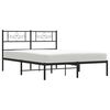vidaXL Cadre de lit m&eacute;tal sans matelas avec t&ecirc;te de lit noir 140x190cm
