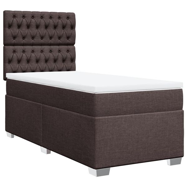 vidaXL Sommier &agrave; lattes de lit avec matelas Marron fonc&eacute; 100x200 cm