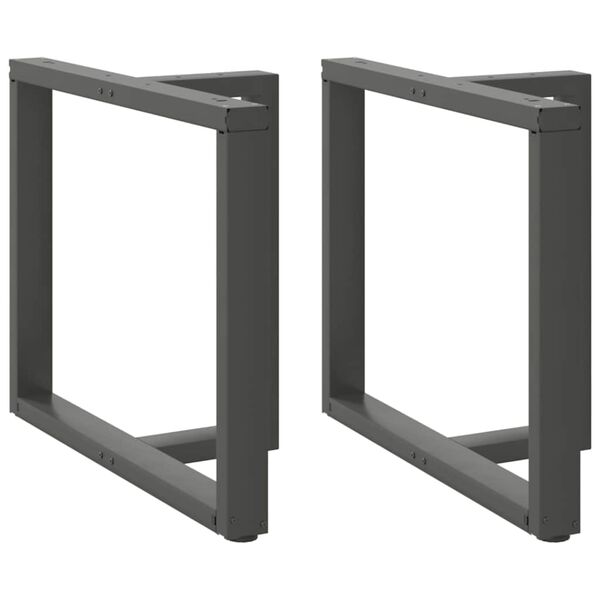 vidaXL Pieds de table à manger en forme de T, 2 pièces, anthracite, 100 x 35 x (72-73) cm, acier