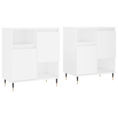 vidaXL Buffets 2 pcs blanc bois d'ingénierie