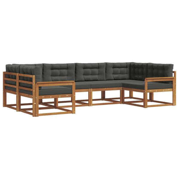 vidaXL Ensemble de canap&eacute;s d'ext&eacute;rieur 6 pcs Naturel et Anthracite