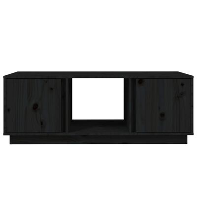 vidaXL Table basse Noir 110x50x40 cm Bois massif de pin