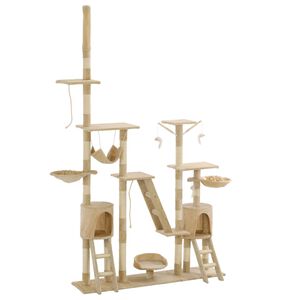 vidaXL Arbre à chat avec griffoirs en sisal 230-250 cm Beige