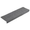 vidaXL Tapis d'escalier autocollants vidaXL, 5 pièces, 65 x 21 x 4 cm, gris clair, bord rectangulaire