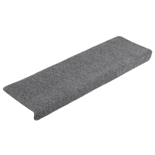 vidaXL Tapis d'escalier autocollants vidaXL, 5 pièces, 65 x 21 x 4 cm, gris clair, bord rectangulaire