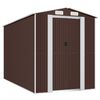 vidaXL Abri de jardin Marron fonc&eacute; 192x357x223 cm M&eacute;tal galvanis&eacute;