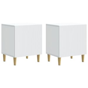 vidaXL Cabinet de chevet 2 pc Blanc 43 x 34,5 x 50 cm