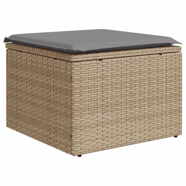 vidaXL Salon de jardin avec coussins 7 pcs beige r&eacute;sine tress&eacute;e
