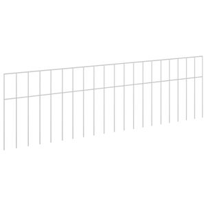 vidaXL Panneau de cl&ocirc;ture de jardin 48 pc 100 x 30 cm Acier galvanis&eacute;