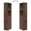 vidaXL Armoire de salle de bain étroite avec roulettes chêne marron