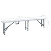 vidaXL Bancs de jardin pliables lot de 2 180 cm PEHD Blanc