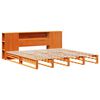 vidaXL Lit biblioth&egrave;que sans matelas cire marron 180x200cm bois massif