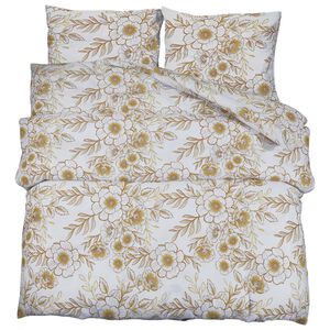 vidaXL Ensemble de housse de couette blanc et marron 155x220 cm Coton