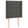vidaXL T&ecirc;te de lit avec oreilles Gris fonc&eacute; 83x16x118/128 cm Velours