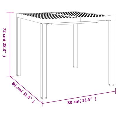 vidaXL Table de jardin anthracite 80x80x72 cm acier