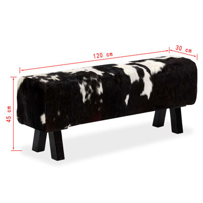 vidaXL Banc Cuir véritable de chèvre 120 x 30 x 45 cm