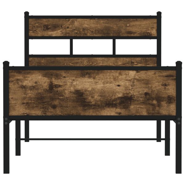 vidaXL Cadre de lit sans matelas ch&ecirc;ne fum&eacute; 100x190 cm bois ing&eacute;nierie