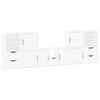 vidaXL Meubles TV 5 pcs avec rangement ODDA blanc bois de pin massif