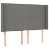 vidaXL T&ecirc;te de lit &agrave; LED Gris fonc&eacute; 147x16x118/128 cm Tissu