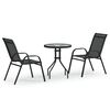 vidaXL Ensemble de bistro de jardin 3 pcs Noir