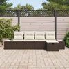 vidaXL Ensemble de canap&eacute; de jardin 5 pcs Marron polyrotin