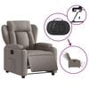 vidaXL Fauteuil inclinable électrique Taupe Tissu