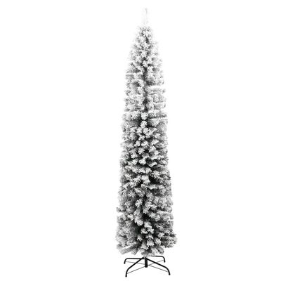 vidaXL Sapin de Noël artificiel mince flocon de neige Vert 180 cm PVC
