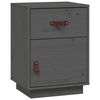 vidaXL Table de chevet Gris 40x34x55 cm Bois de pin massif