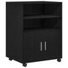 vidaXL Armoire avec &eacute;tag&egrave;re avec roue Ch&ecirc;ne noir 60 x 48 x 74,5 cm