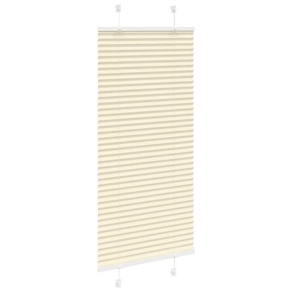 vidaXL Store pliss&eacute; cr&egrave;me 65x100 cm largeur du tissu 64,4 cm polyester