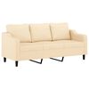 vidaXL Canap&eacute; &agrave; 3 places avec repose-pieds Cr&egrave;me 180 cm Tissu