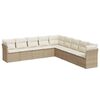 vidaXL Salon de jardin avec coussins 9 pcs beige r&eacute;sine tress&eacute;e