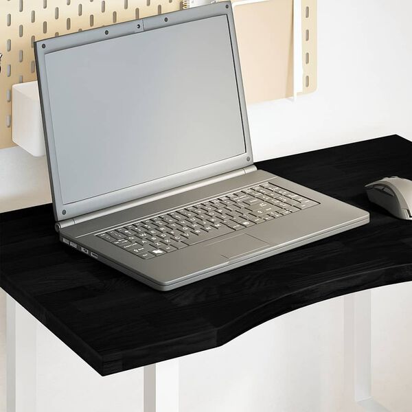 vidaXL Dessus de bureau marron fonc&eacute; bois ch&ecirc;ne massif rectangulaire