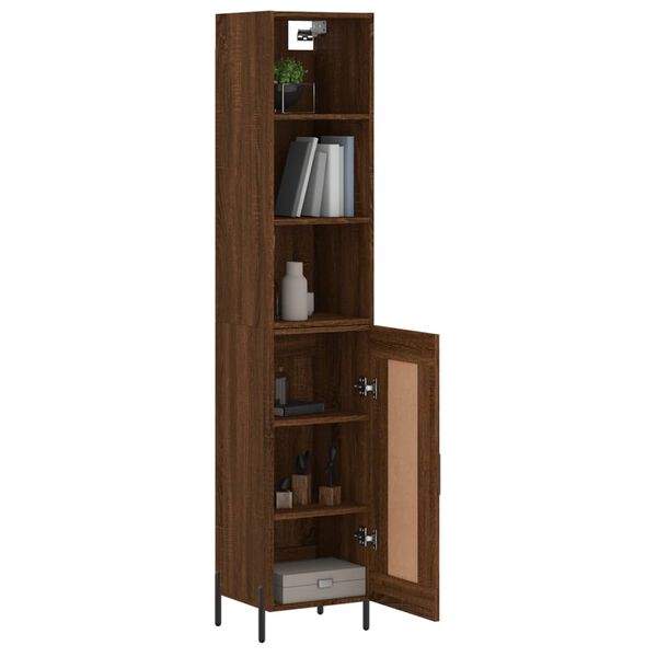 vidaXL Buffet haut Ch&ecirc;ne marron 34,5x34x180 cm Bois d'ing&eacute;nierie