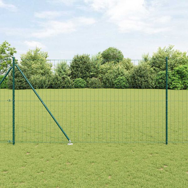 vidaXL Cl&ocirc;ture avec poteau Vert 1,6 x 10 m Acier et PVC