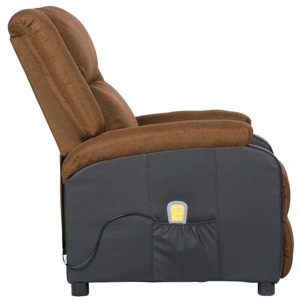 vidaXL Fauteuil de massage électrique taupe similicuir et tissu