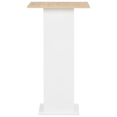 vidaXL Table de bar Blanc et chêne Sonoma 60x60x110 cm