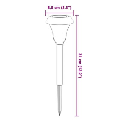 vidaXL Lampes solaires d'allées et piquets de sol 12 pcs blanc