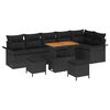 vidaXL Ensemble de canap&eacute; de jardin 9 pc 8-Nombre de places Noir